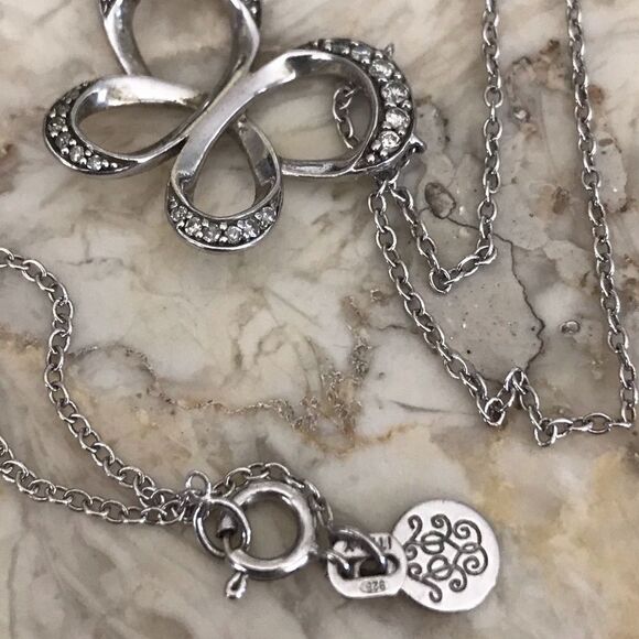 925 Sterling Silver Butterfly Pendant Necklace - Picture 4 of 4